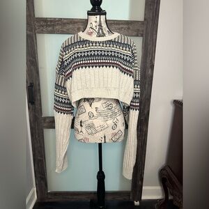 Vintage Peconic Cropped Cream Sweater